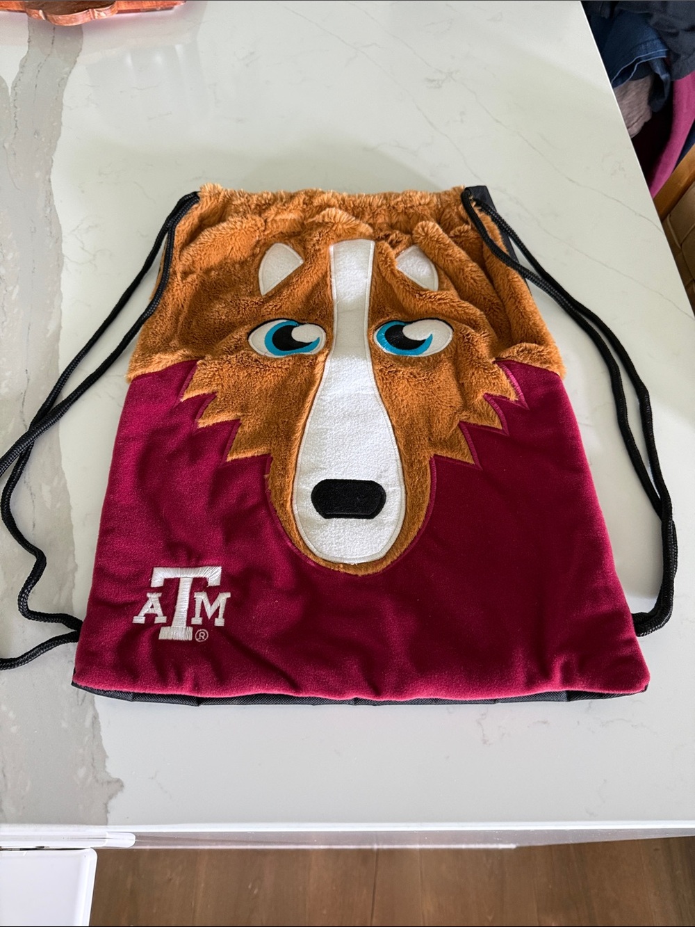 Texas A&M Maroon & Brown Mascot Drawstring Backpack